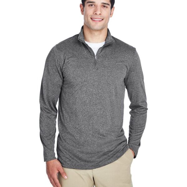 UltraClub Men's Cool & Dry Heathered Performance Quarter-Zip Pullover 8618 Men's Cool & Dry Heathered Performance Quarter-Zip Pullover Thumbnail